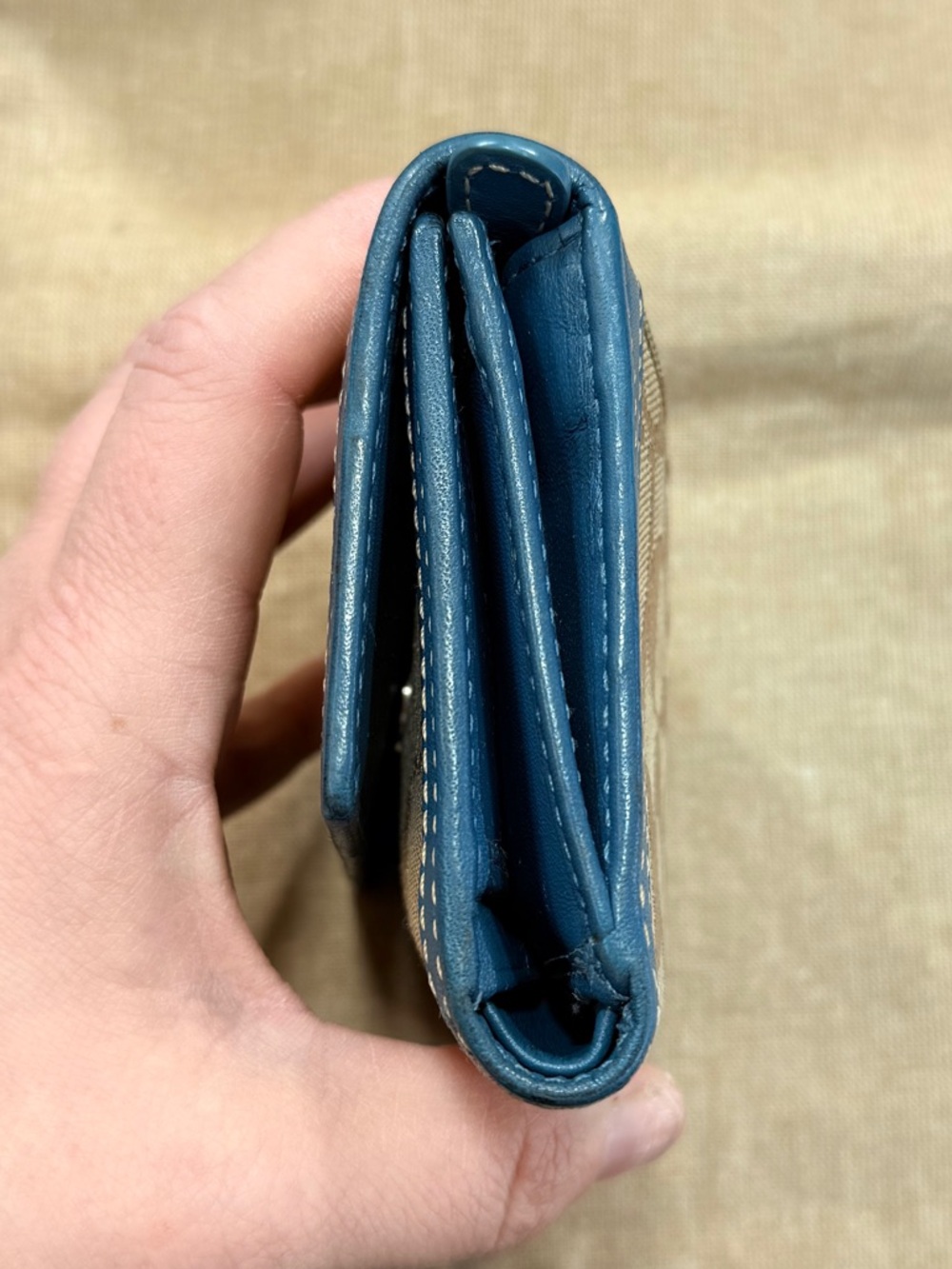 Coach Signature Jacquard Trifold Wallet - Picture 3 of 10